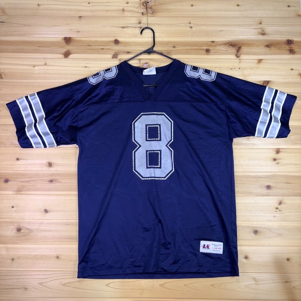 Logo Athletic NFL Dallas Cowboys Troy Aikman #8 Jersey Mens Large 46-48 Blue